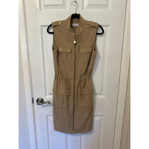 Women's Calvin Klein Utility Dress Tan/Gold Size 8